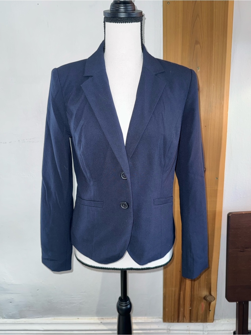 212 Collection Classic Navy Blazer with Two-Button Front